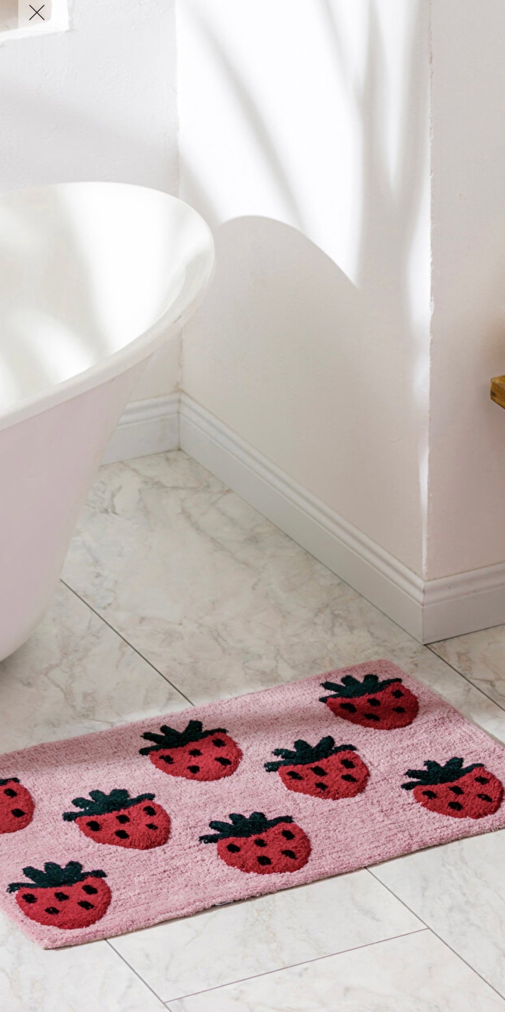 🍓 Strawberry Tufted Bath Mat – 50 × 80 cm