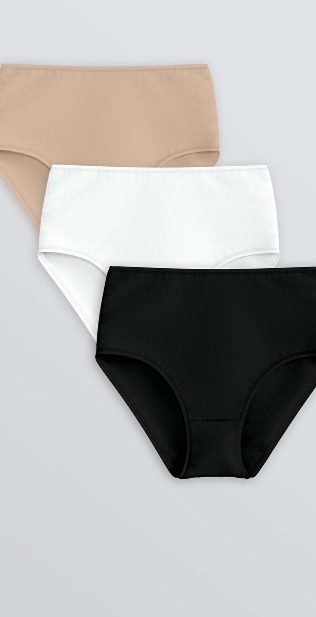 Women’s 5-Piece 100% Cotton Essentials Set | 2 Camisoles + 3 Briefs